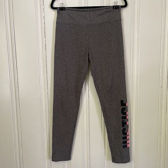 Justice Active Big Girl’s Grey Gray Logo Ankle Leggings Size 18 - Picture 1 of 6